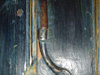 Armoire qubcoise en pin,  deux vantaux fichs  queue-de-rat.